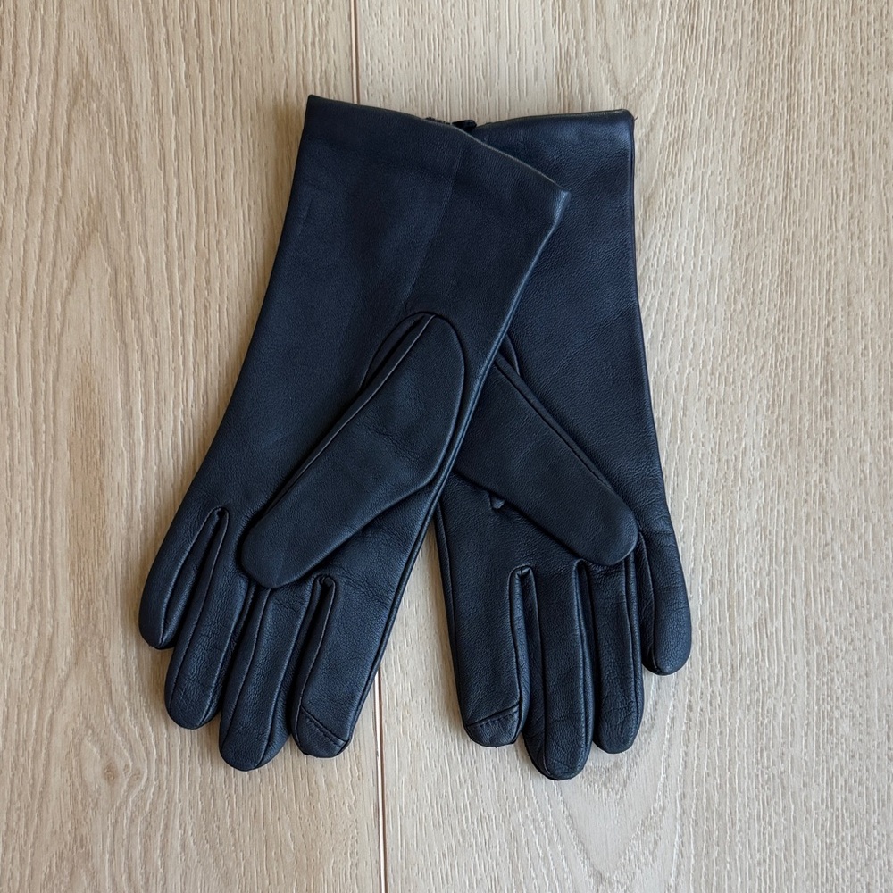 Lands' End Black Leather Women's Gloves